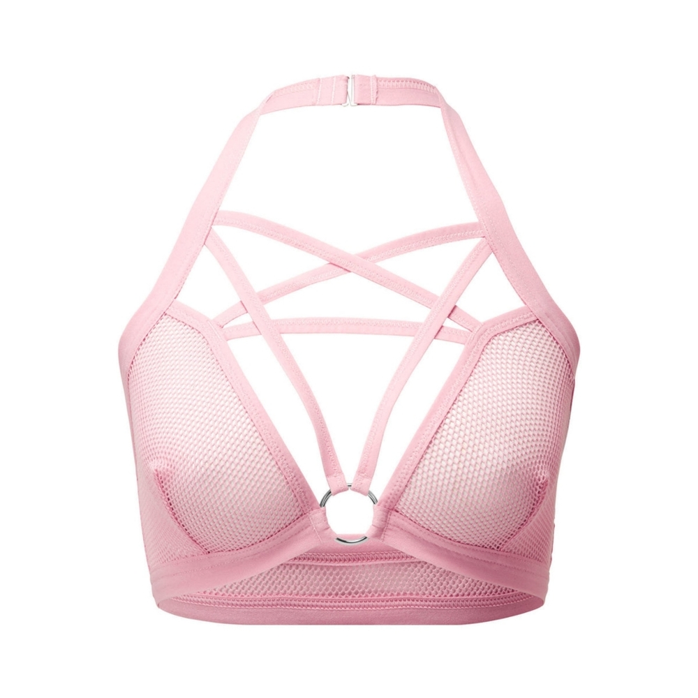 Killstar Possess Me Fishnet Bralete (Pastel Pink)